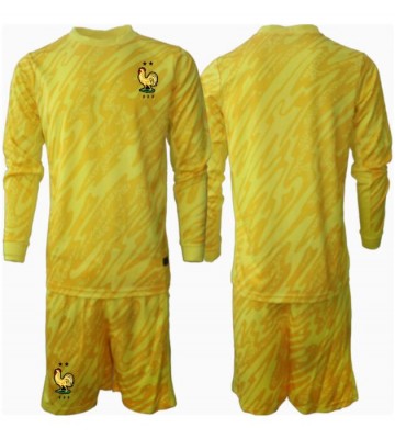 France Goalkeeper Replica Home Stadium Kit for Kids Euro 2024 Long Sleeve (+ pants)